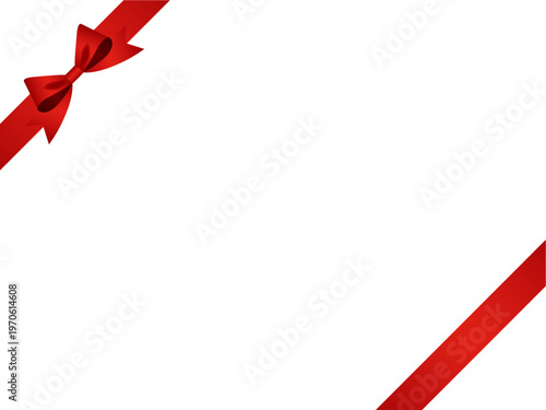 リボン蝶大、斜F、m10赤