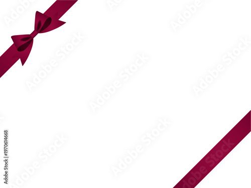 リボン蝶大、斜F、m11ワイン