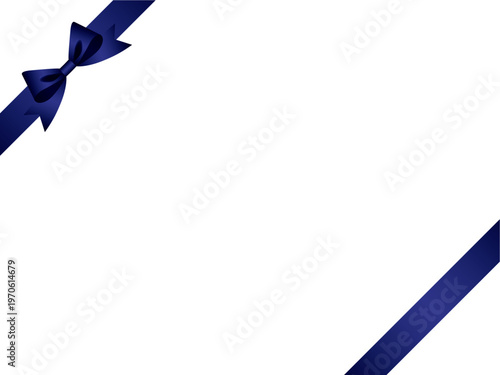 リボン蝶大、斜F、m14紺