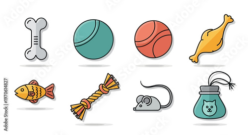 Cute Pet Toys Collection: Bone, Balls, Mouse, Fish, Rope, Chicken, Treat Bag