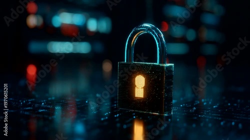 Digital padlock symbolizing cybersecurity measures