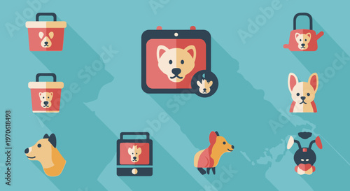 Shiba Inu Dog Breed Faces Various.