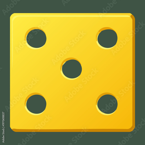 Square yellow cheese slice with holes for sandwich and burger topping menu illustration - Vector Illustration