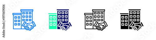 Acquisition Multiple Style Icon Set Vector 