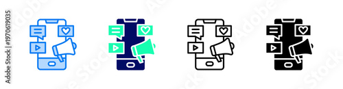 Marketing Multiple Style Icon Set Vector 