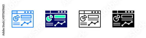 Dashboard Multiple Style Icon Set Vector 