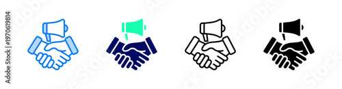 Outreach Multiple Style Icon Set Vector 