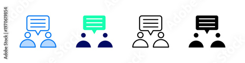 Negotiation Multiple Style Icon Set Vector 