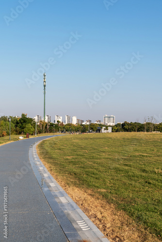 walkway in the modern city