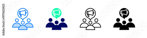 Sales Team Multiple Style Icon Set Vector 