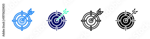 Goals Multiple Style Icon Set Vector 