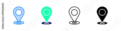 Location Multiple Style Icon Set Vector 