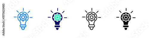 Innovation Multiple Style Icon Set Vector 