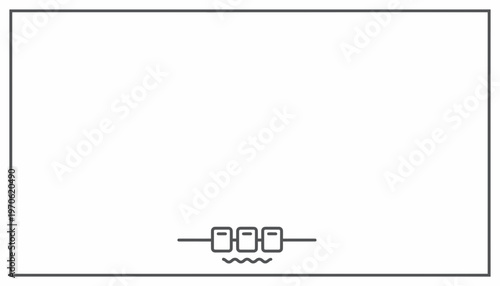 Minimalist BBQ Skewers with Food on Grill, Simple Line Art Icon
