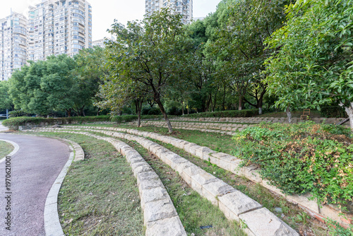 spring park and modern city