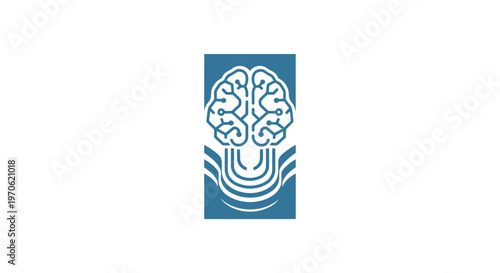 Conceptual illustration of a human brain with abstract design elements.