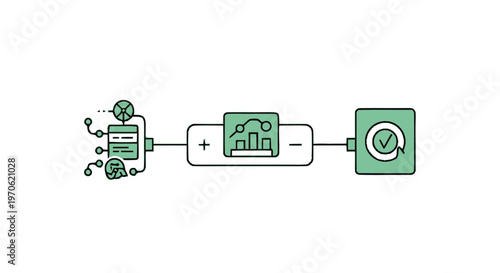 Conceptual Illustration of Data Analysis and Processing with Visual Elements.