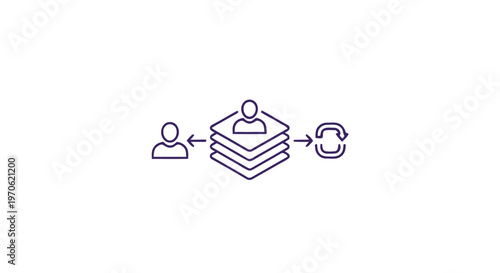 Conceptual illustration of business data exchange and information sharing.