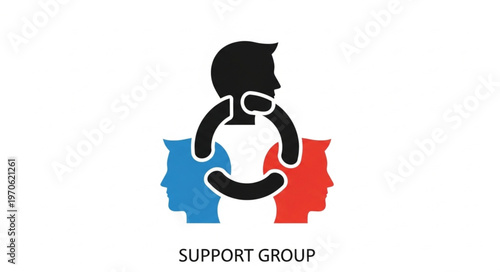 Support Group Icon - People Connecting for Mental Health and Emotional Support.
