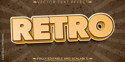 Retro sticker text effect, editable 70s and 80s text style