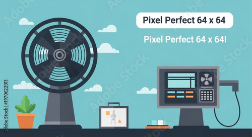 Vintage Film Projector and Editing Equipment Illustration.
