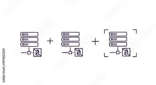 Conceptual illustration of data integration, processing, and system merging.
