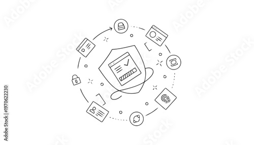 Conceptual illustration of digital security and data protection measures.