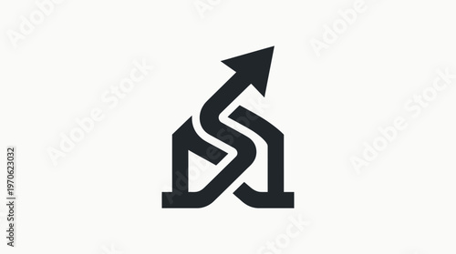 Abstract Logo Featuring Arrow and Letters