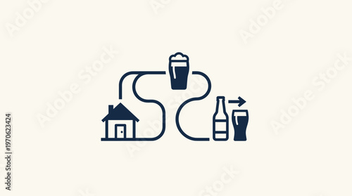 Home Delivery of Beer Conceptual Graphic