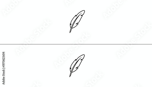 Feather and Reflection Silhouette