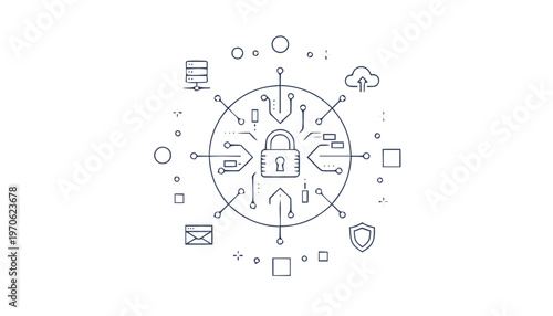 Cybersecurity and Data Protection - Digital Security Concept Illustration.
