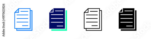 Document Multiple Style Icon Set Vector 