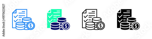 Asset Multiple Style Icon Set Vector 