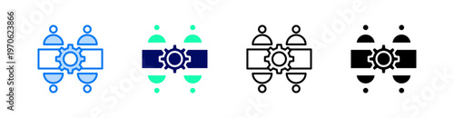 Discussion Multiple Style Icon Set Vector 