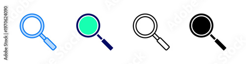 Search Multiple Style Icon Set Vector 