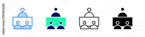 Interview Multiple Style Icon Set Vector 