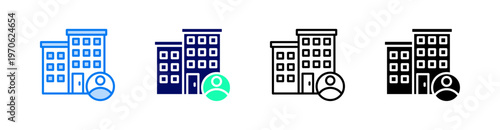 Owner Multiple Style Icon Set Vector 