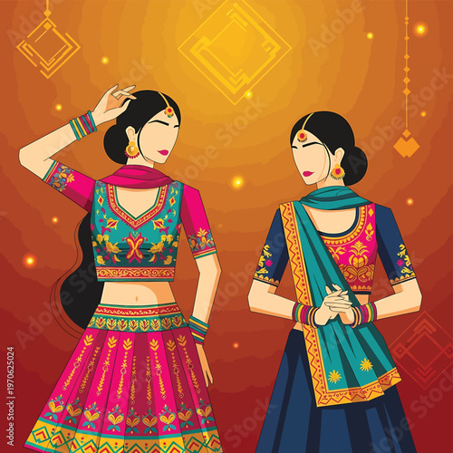 Two Indian Women in Traditional Attire 1.