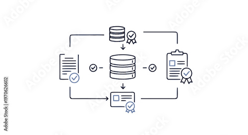 Data flow diagram illustrating database management and validation.