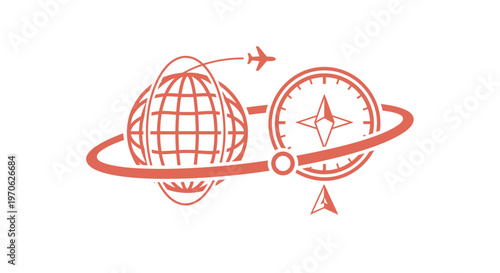Conceptual illustration of global travel, navigation, and international flight.
