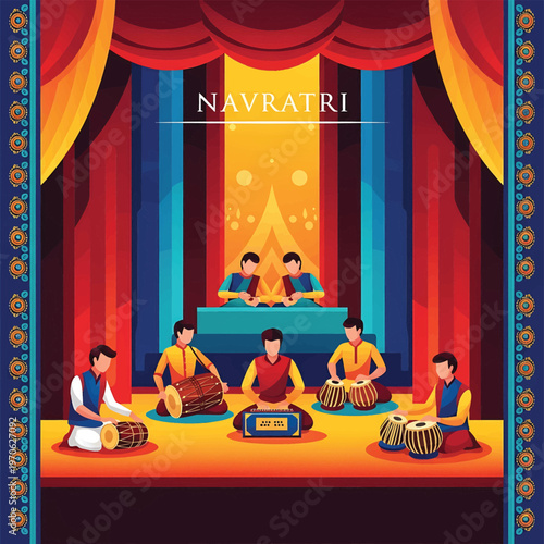 Indian classical musicians playing drums.