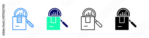 Research Multiple Style Icon Set Vector 