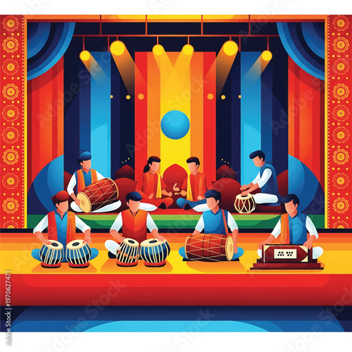 Indian classical musicians playing traditional instruments 1.