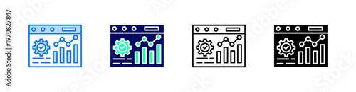 Data Multiple Style Icon Set Vector 