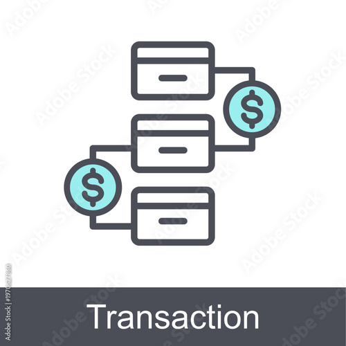 Transaction Blue Vector Icon On White Background 