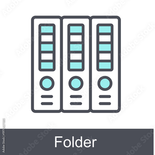 Folder Blue Vector Icon On White Background 