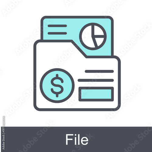 File Blue Vector Icon On White Background 