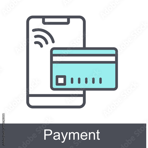 Payment Blue Vector Icon On White Background 