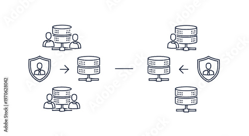 Data Protection and Security - Secure Database Server Illustration.