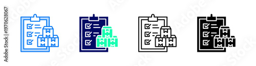 Inventory Multiple Style Icon Set Vector 